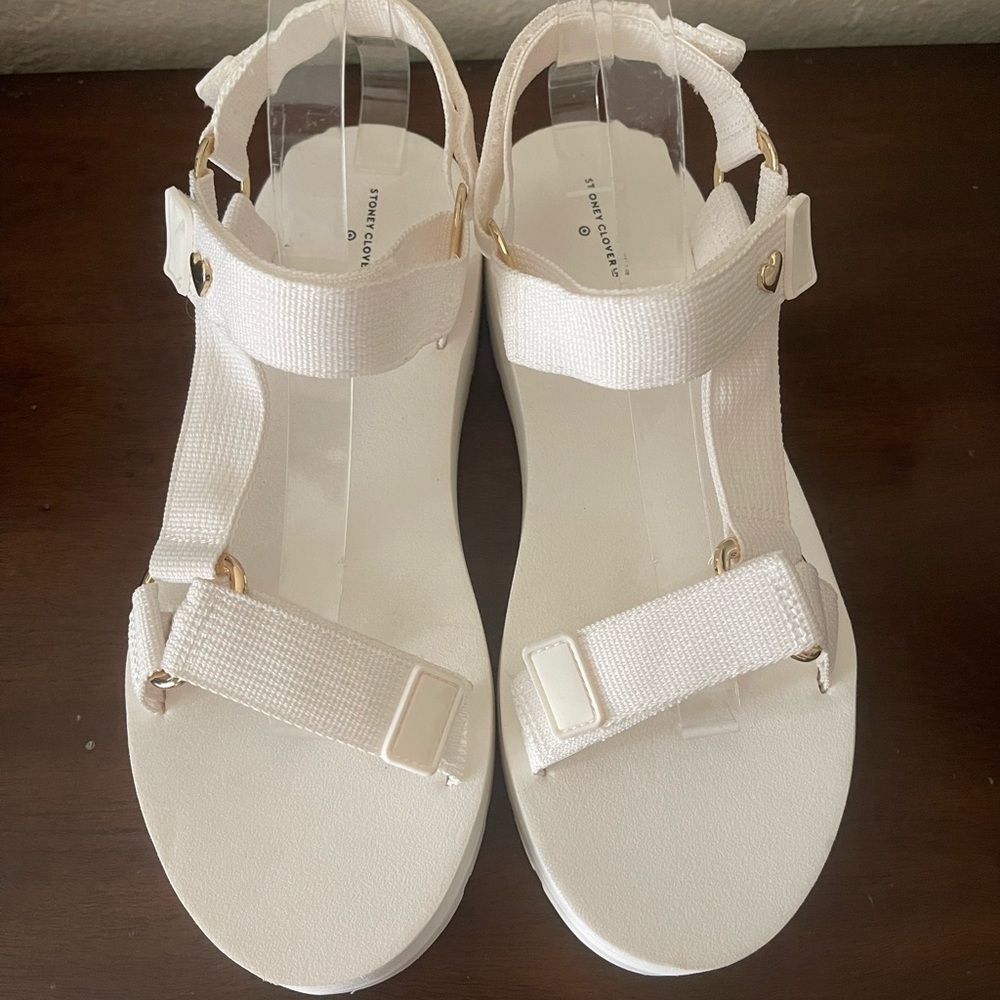 Stoney Clover Lane white sandals